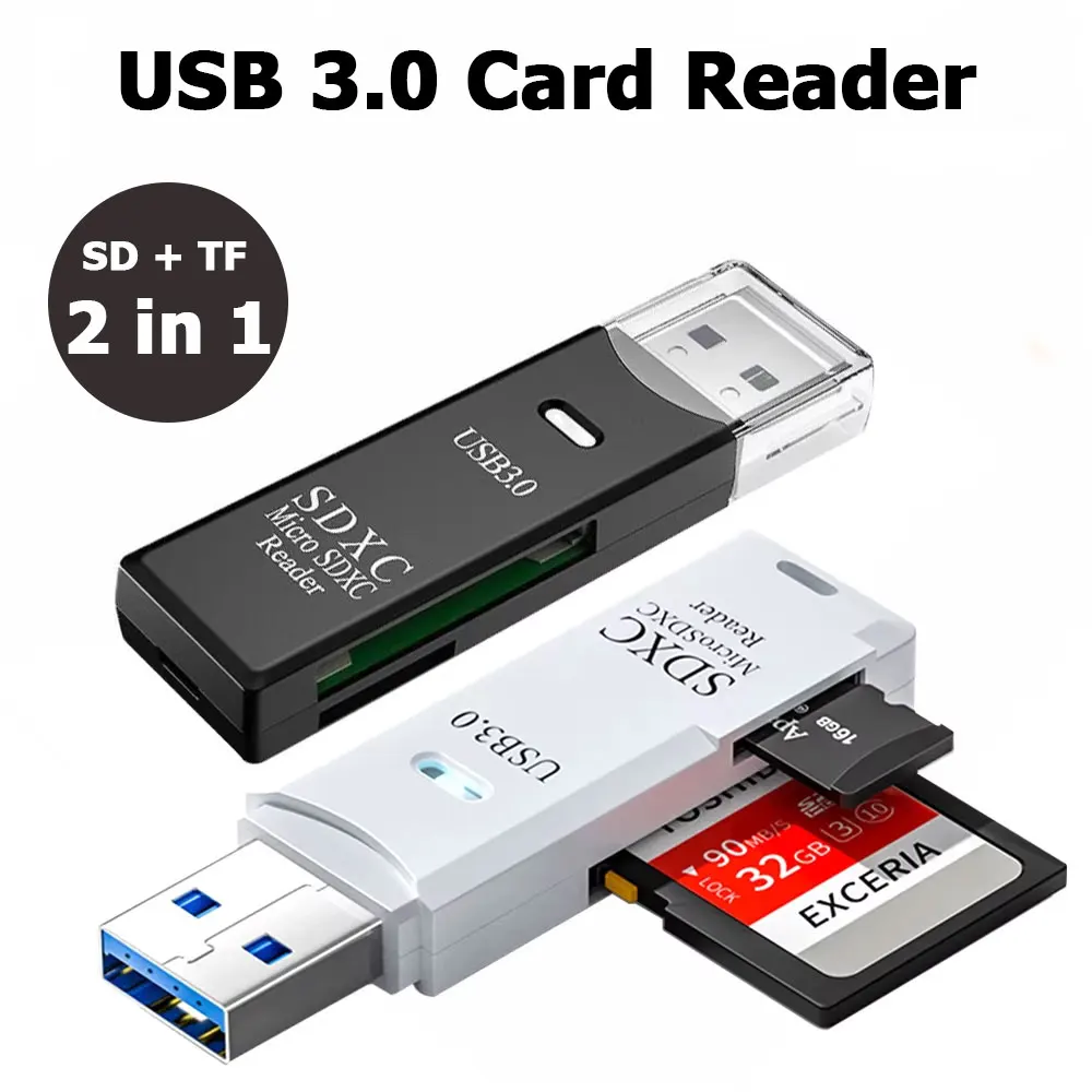 Tablet Accessories For Reading - 2-in-1 Card Reader USB 3.0/2.0 High-speed