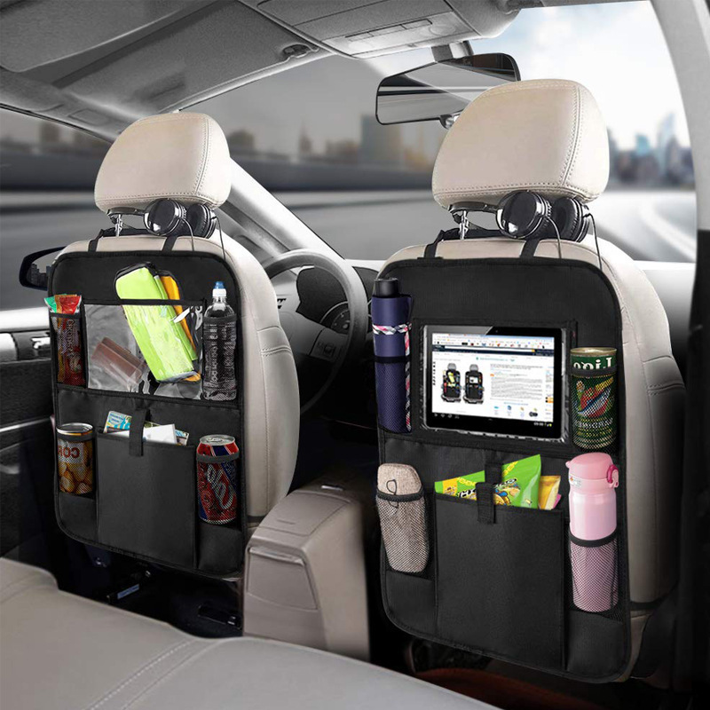 Tablet Accessories Bag - Car Backseat Organizer with Touch Screen